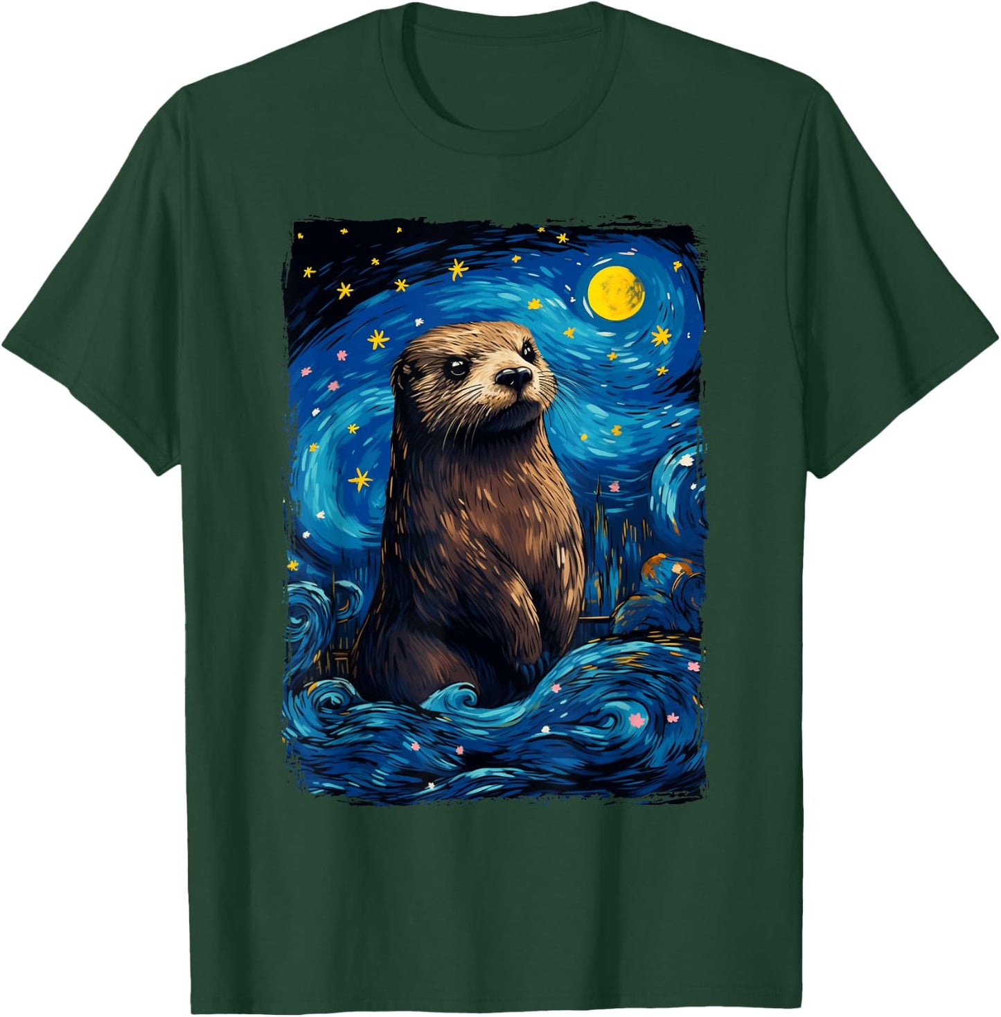 Otter Starry Night T-Shirt - T-Shirt | Forest