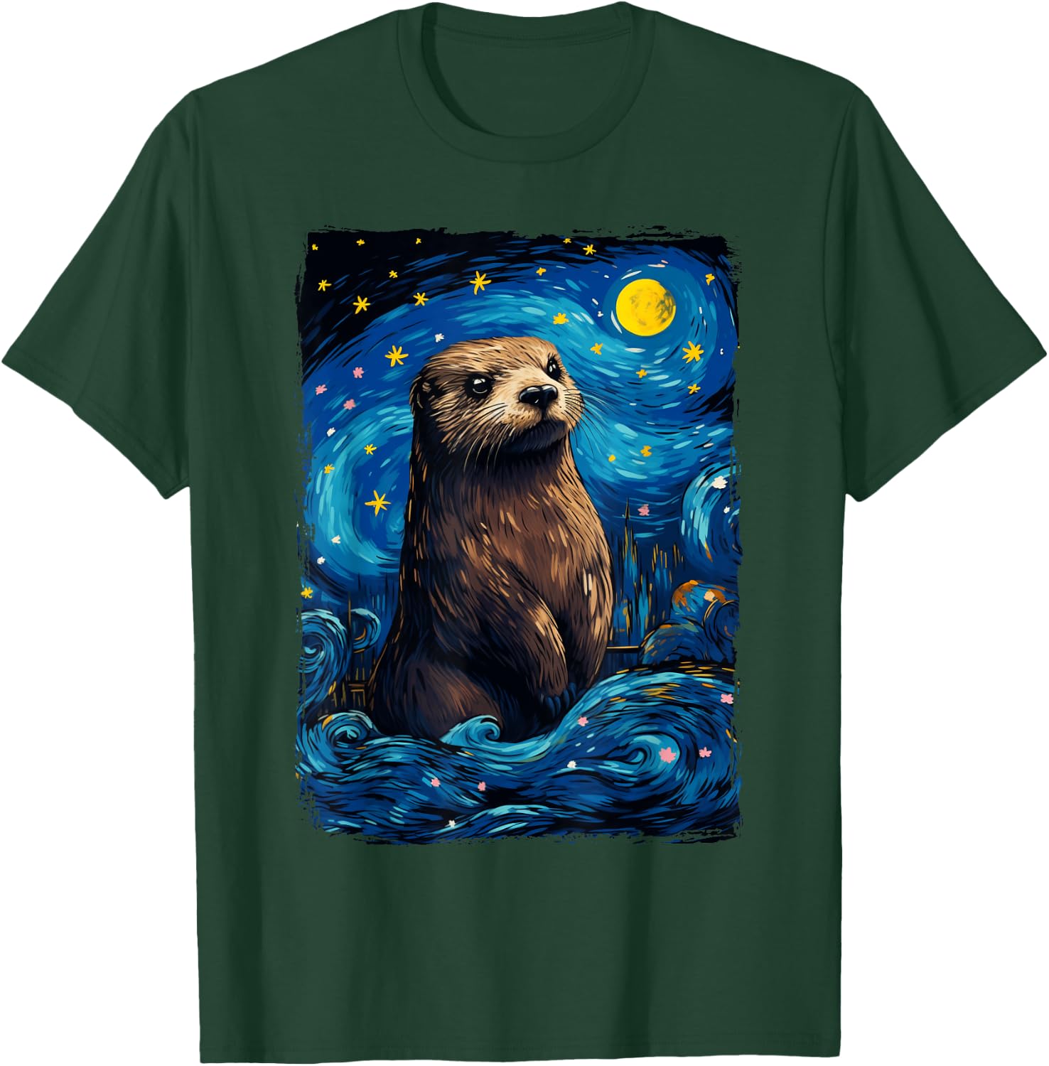 Otter Starry Night T-Shirt - T-Shirt | Forest