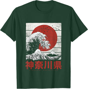 Japan Flagge Honshu Nihon Japanische Welle Vor Kanagawa T-Shirt - T-Shirt | Forest