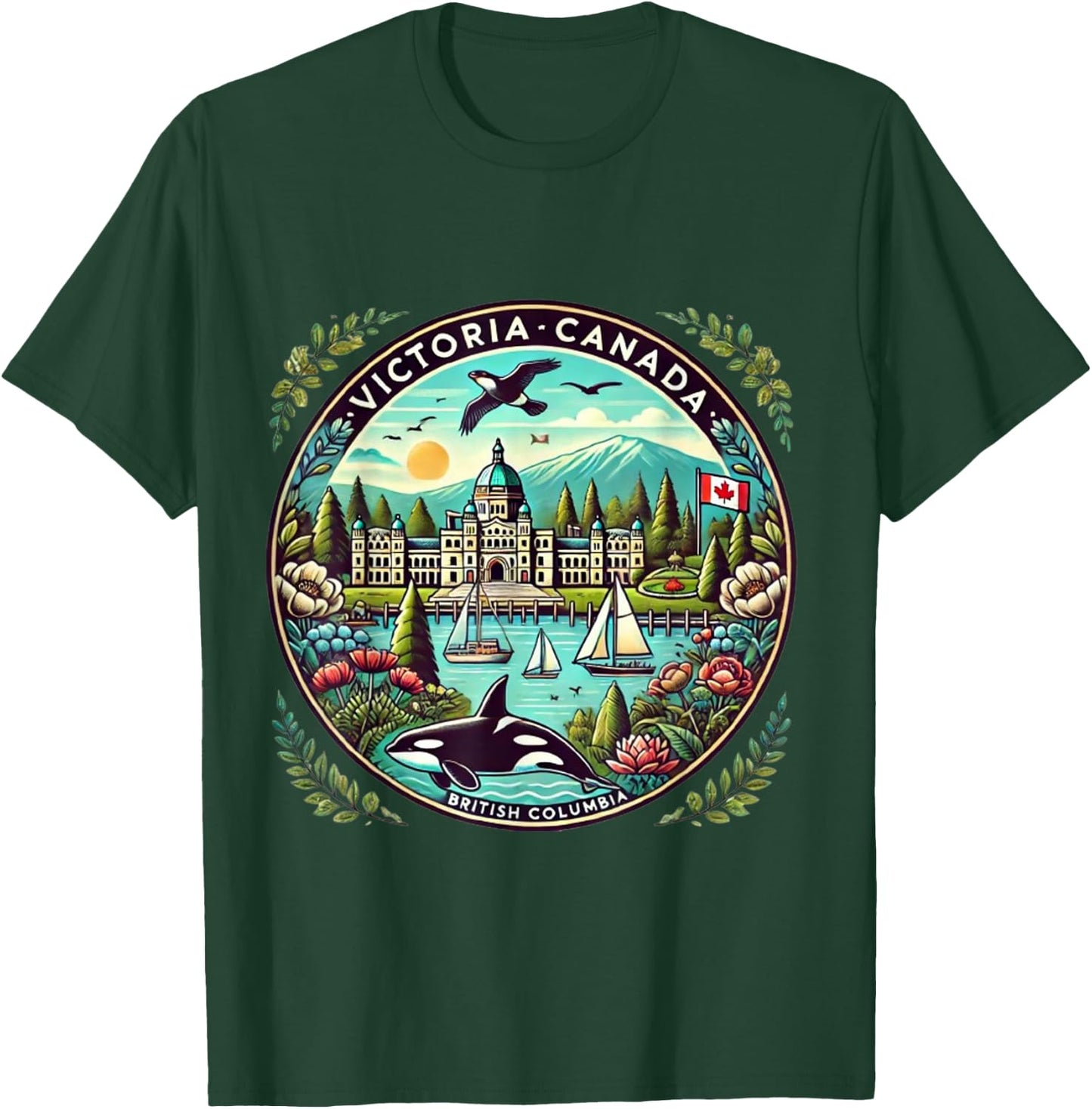 Victoria Canada British Columbia Cruise Destination T-Shirt - T-Shirt | Forest