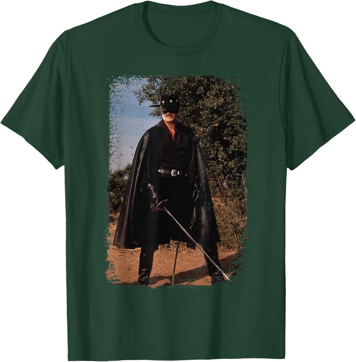 Zorro Sword Pose 1990 TV Series Distressed , Black, S T-Shirt - T-Shirt | Forest
