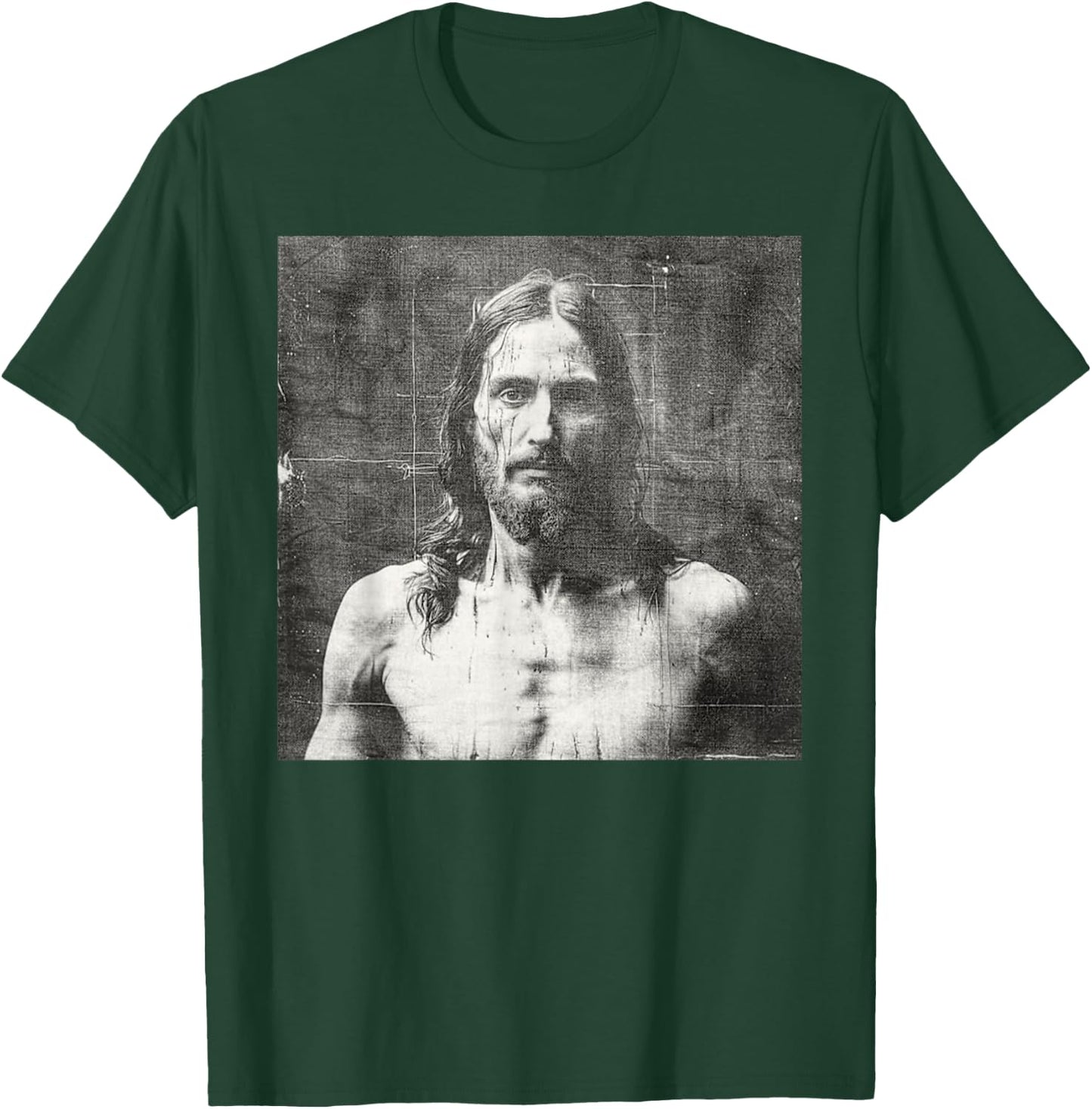 Vintage Jesus Christ Face Jesus Shroud Of Turin Distressed T-Shirt - T-Shirt | Forest