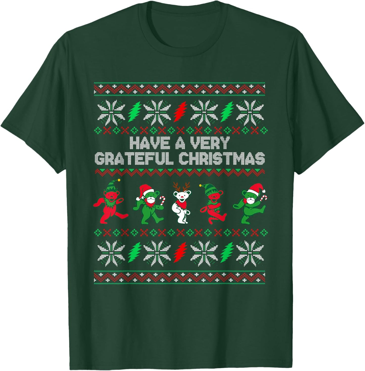 Have A Very Grateful Christmas Funny Bear Ugly Xmas 2022 T-Shirt - T-Shirt | Forest