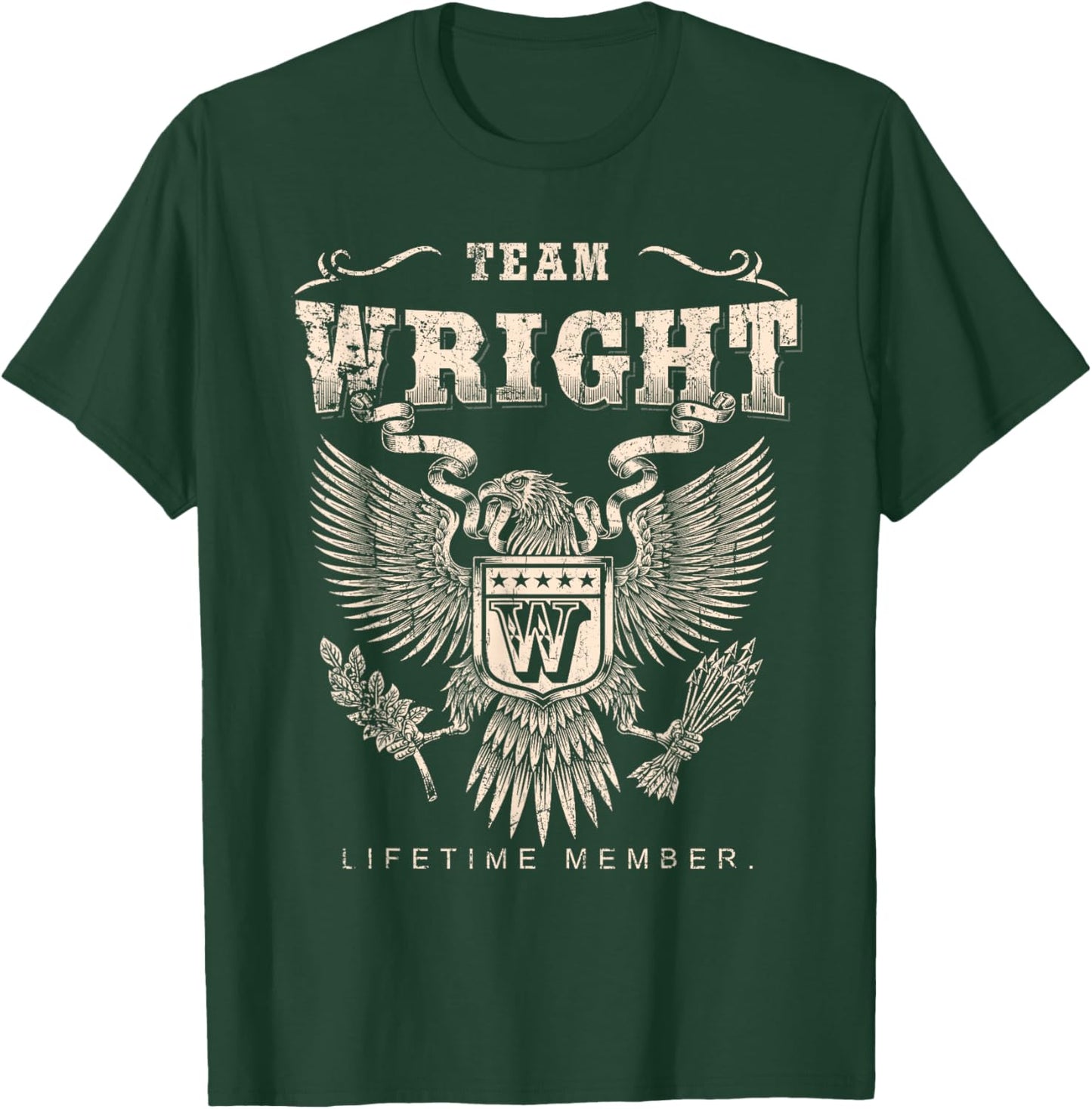 Team Wright Family Name Lifetime Member T-Shirt - T-Shirt | Forest