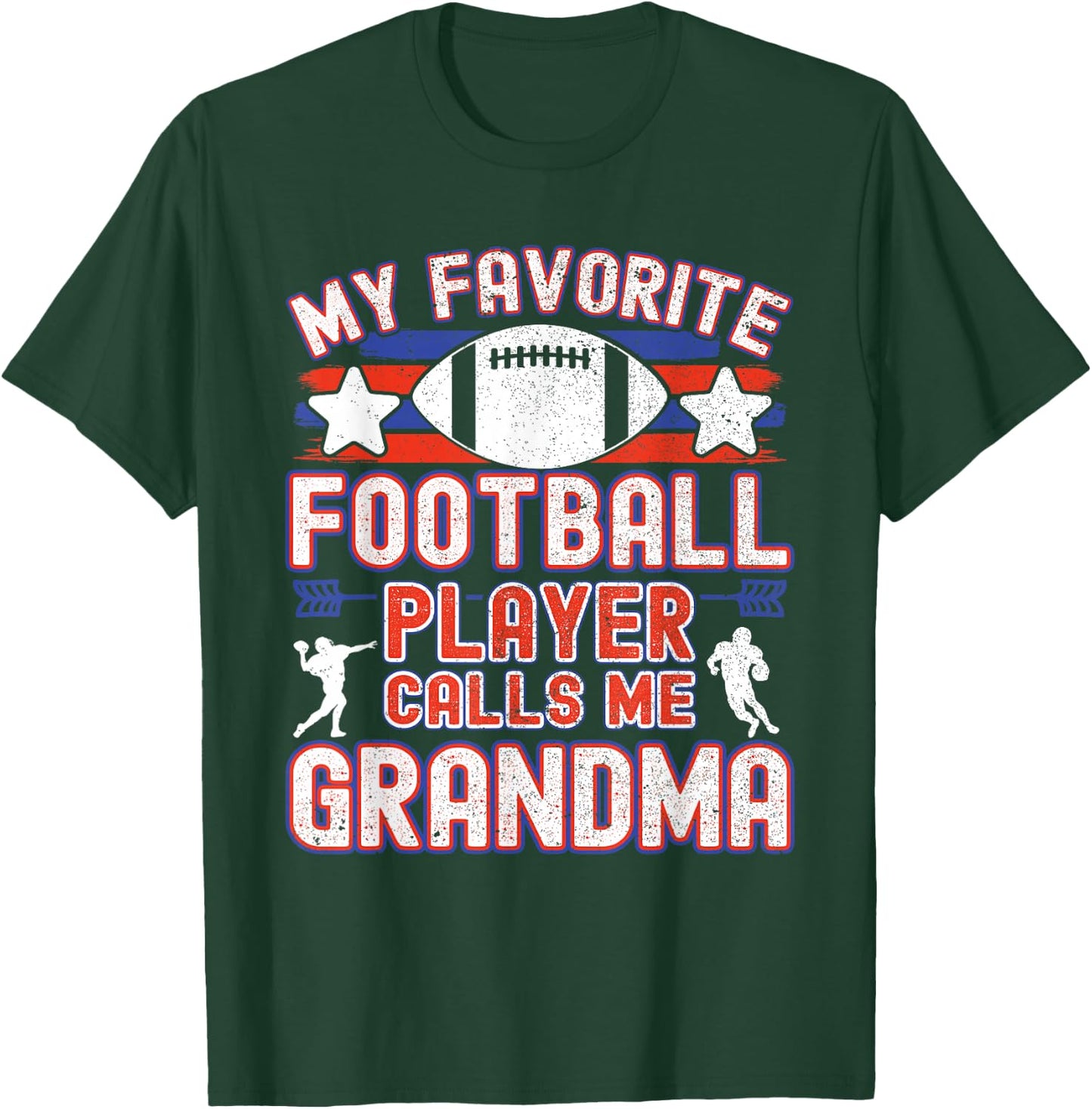 Football Grandma | Favorite Football Player Calls Me Grandma T-Shirt - T-Shirt | Forest