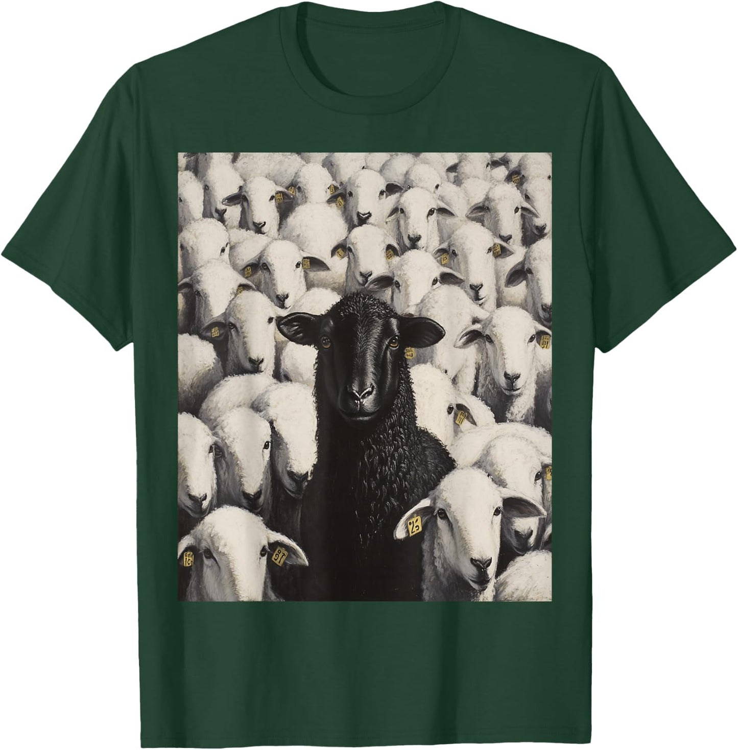 White Sheep Black T-Shirt - T-Shirt | Forest
