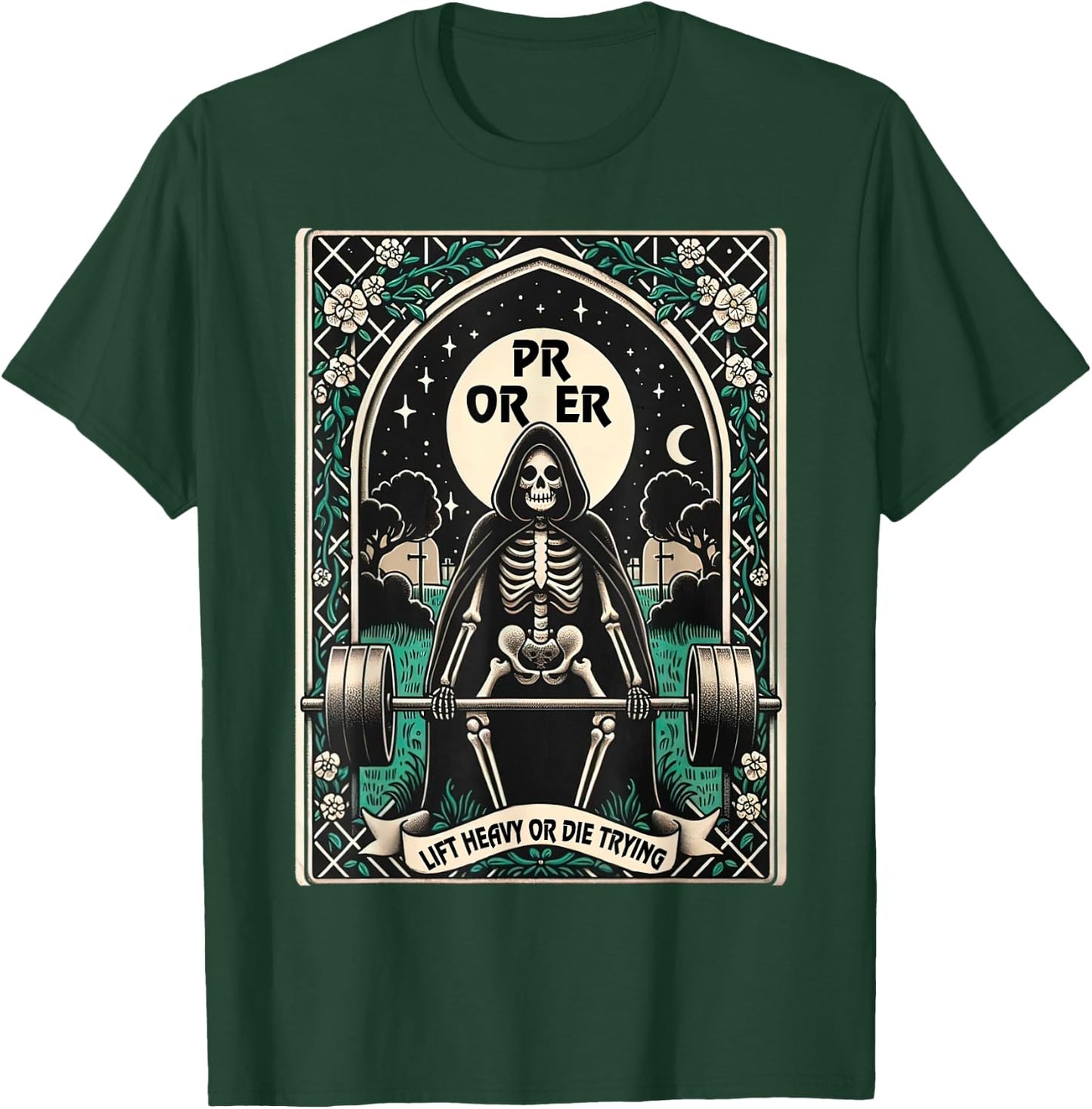 Skeleton Gym, Halloween Pump Cover, PR OR ER Card Tarot T-Shirt - T-Shirt | Forest