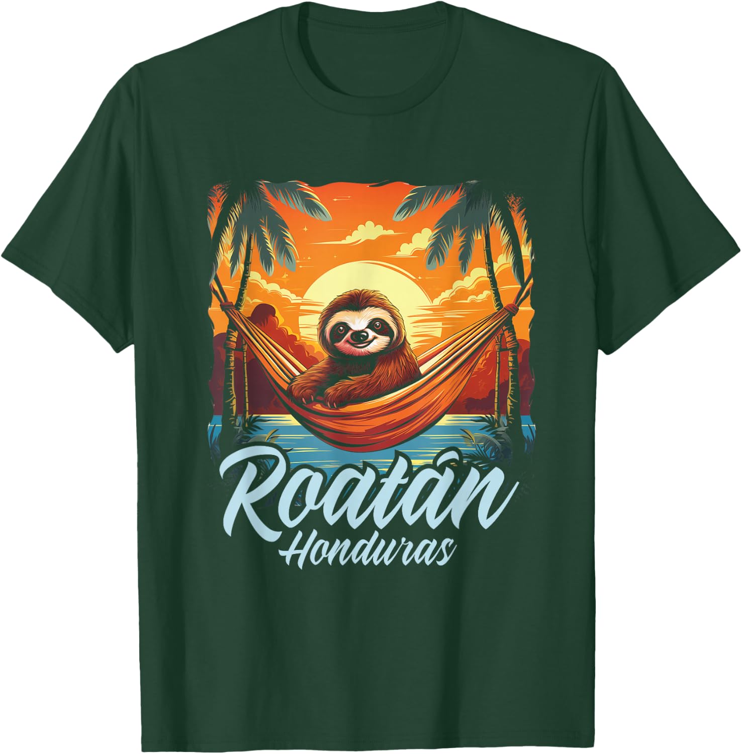 Roatan Sloth, Roatan Honduras Sloth Relaxing, Roatan T-Shirt - T-Shirt | Forest
