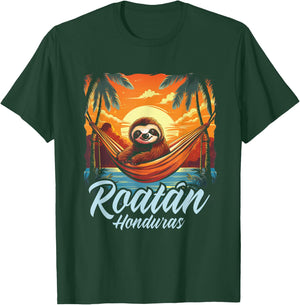 Roatan Sloth, Roatan Honduras Sloth Relaxing, Roatan T-Shirt - T-Shirt | Forest