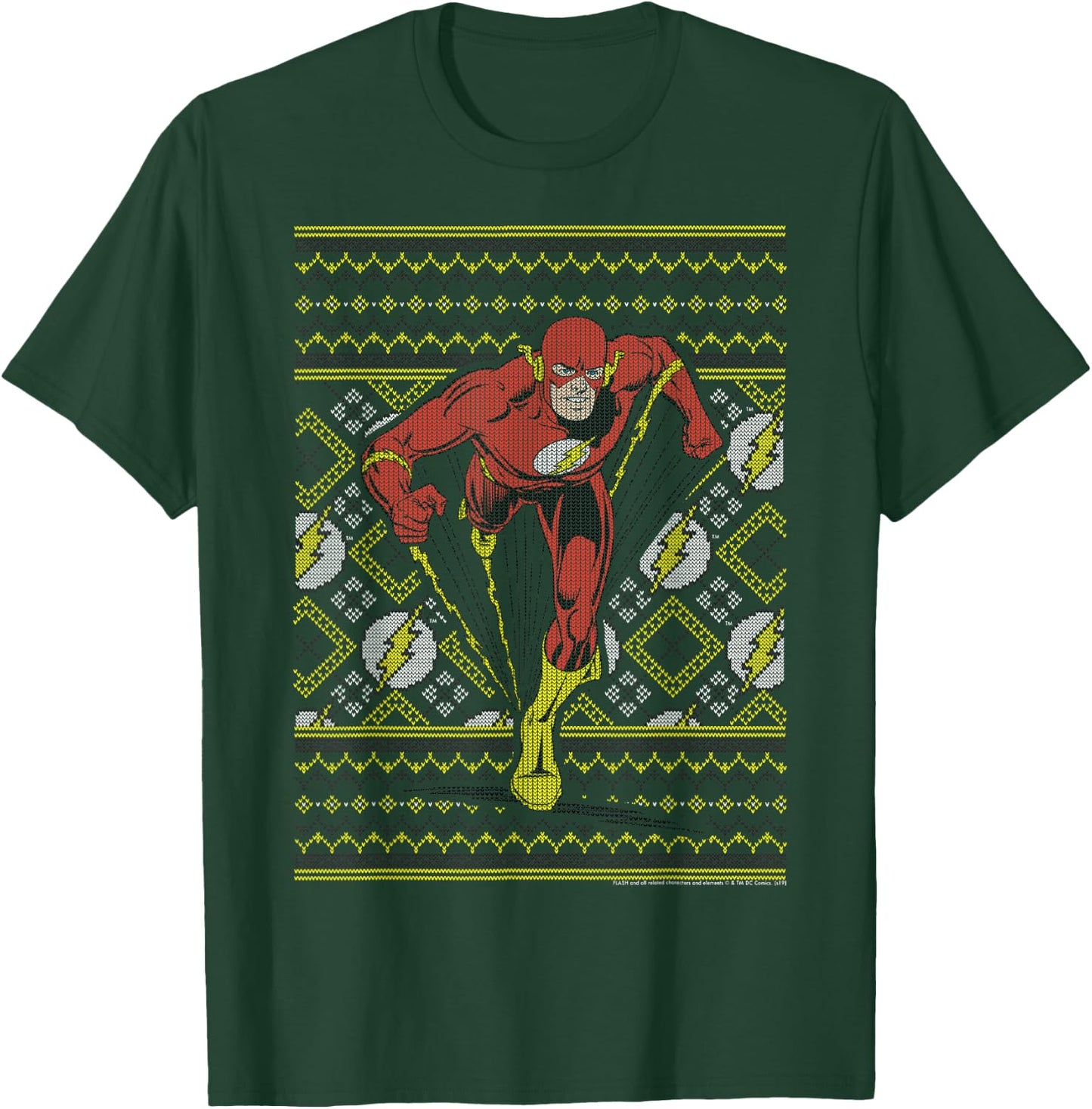 DC Comics The Flash Action Pose Christmas Sweater Style T-Shirt - T-Shirt | Forest