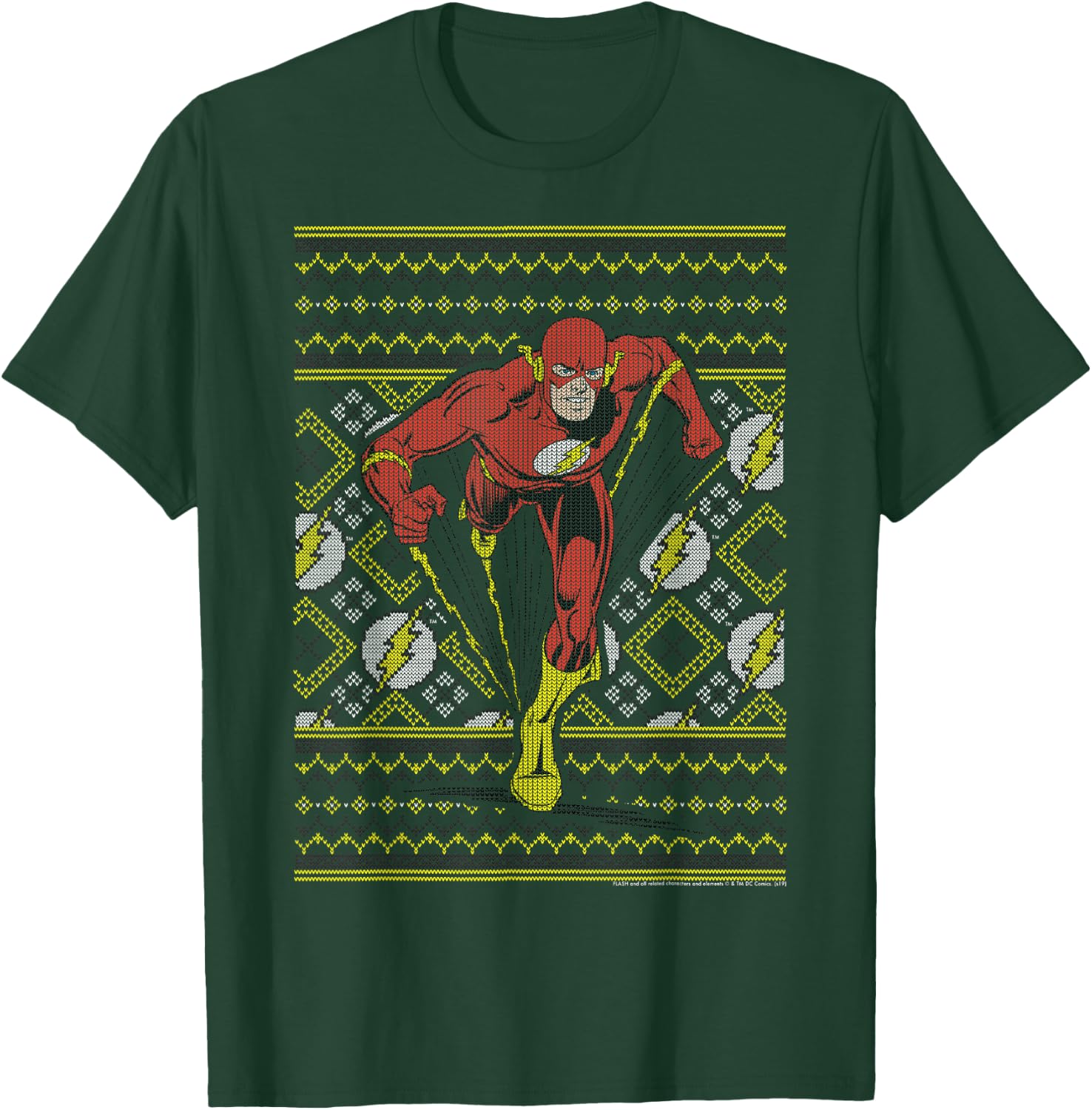 DC Comics The Flash Action Pose Christmas Sweater Style T-Shirt - T-Shirt | Forest