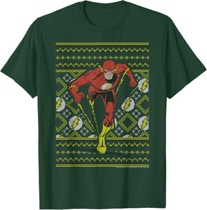 DC Comics The Flash Action Pose Christmas Sweater Style T-Shirt - T-Shirt | Forest