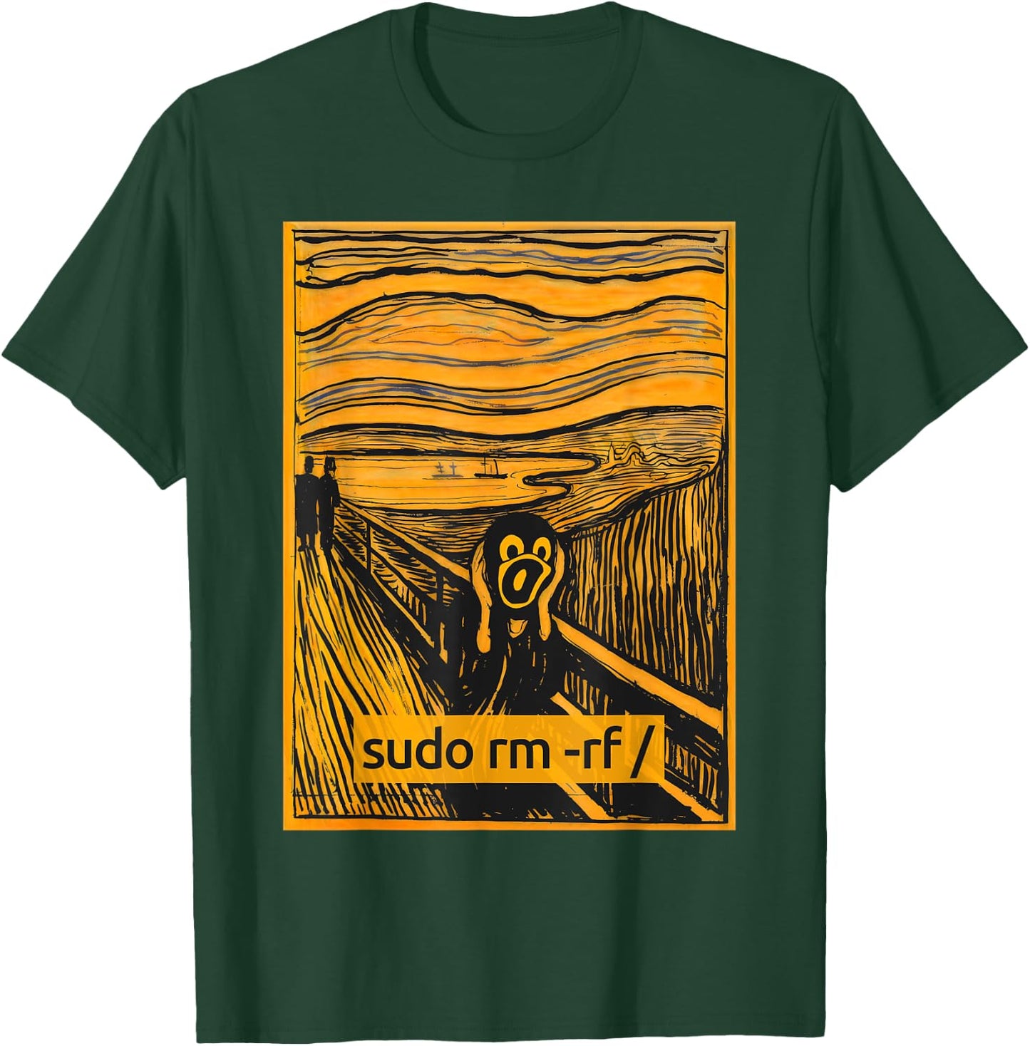 The Scream of Linux - Linux Scream Tux Opensource Tech Humor T-Shirt - T-Shirt | Forest