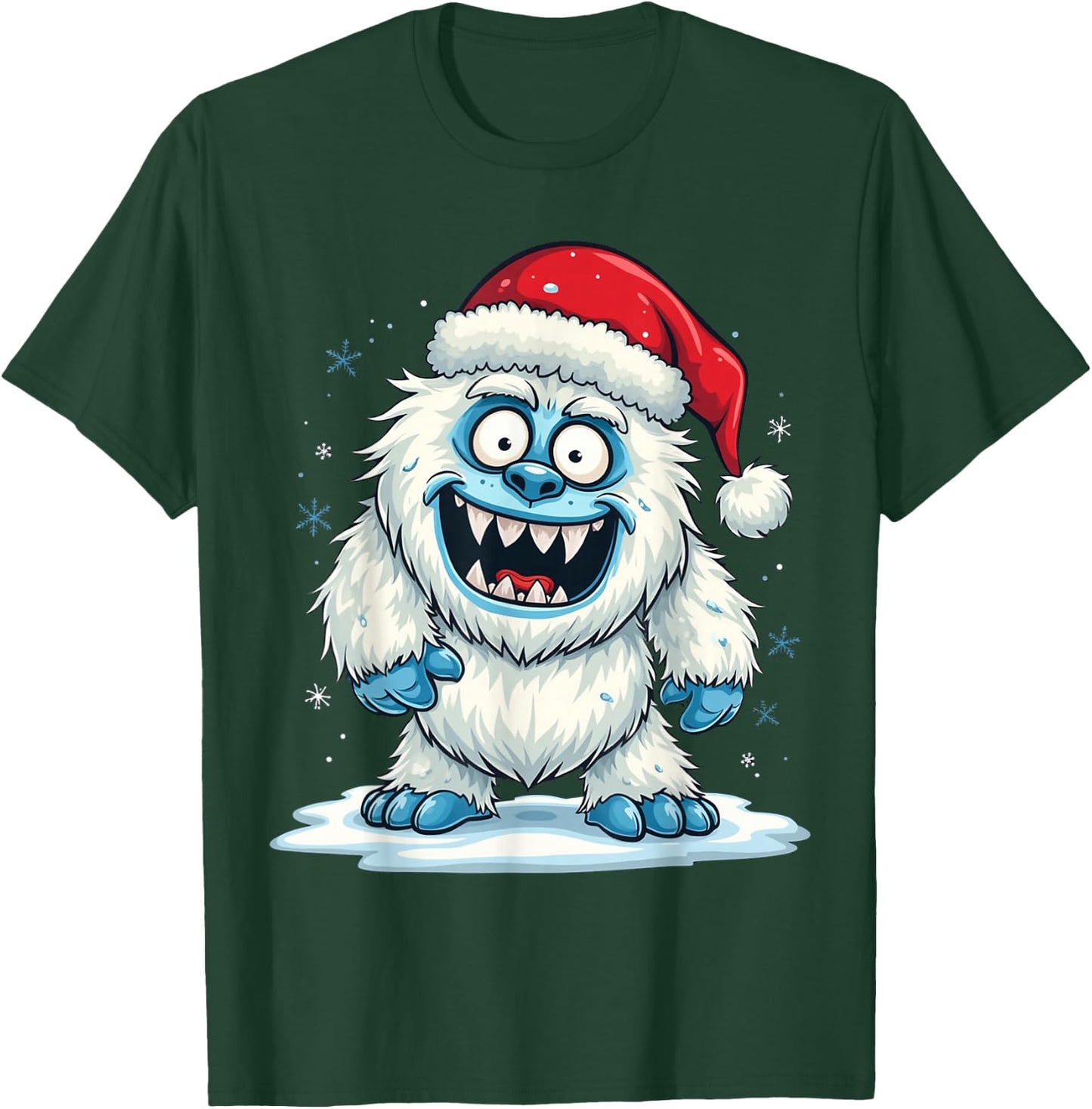 Yeti Xmas Abominable Snowman Bigfoot Funny Christmas Monster T-Shirt - T-Shirt | Forest