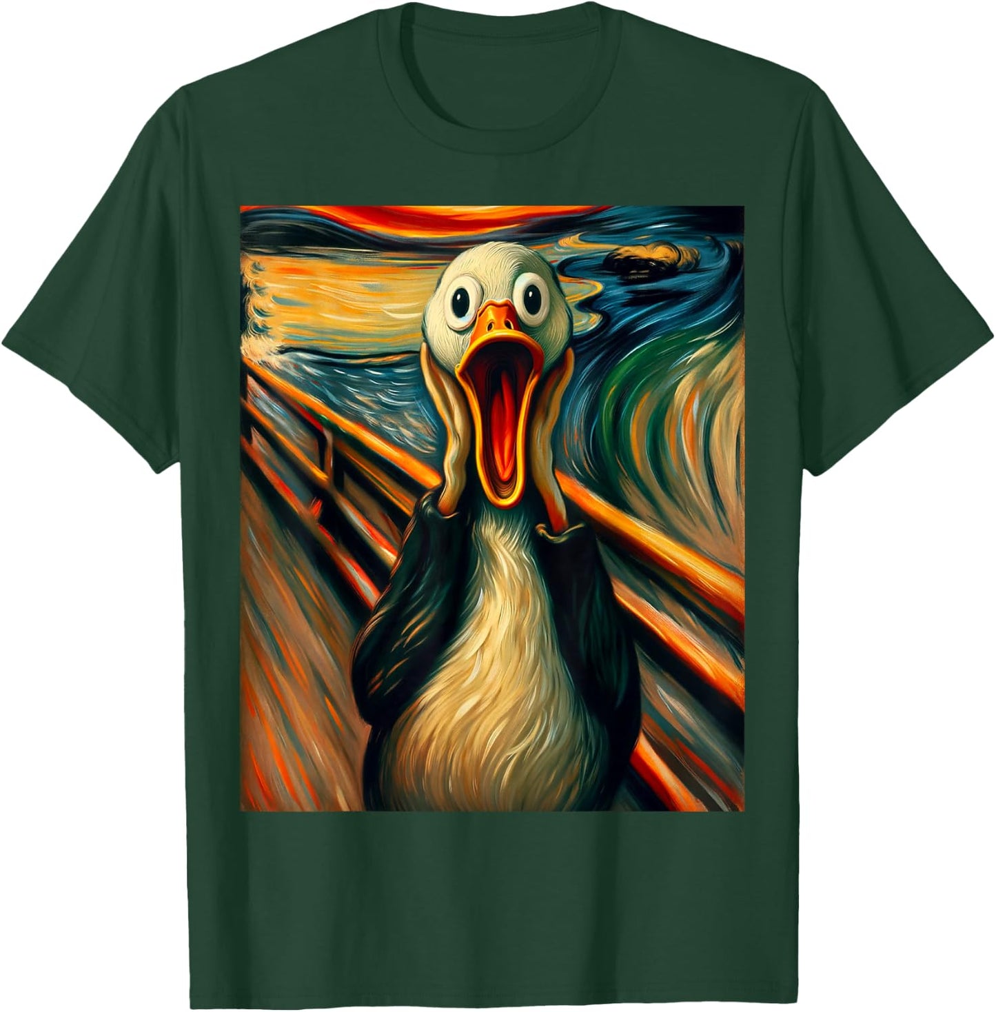 Expressionist Scream Art Funny Painting Parody Humor Duck T-Shirt - T-Shirt | Forest