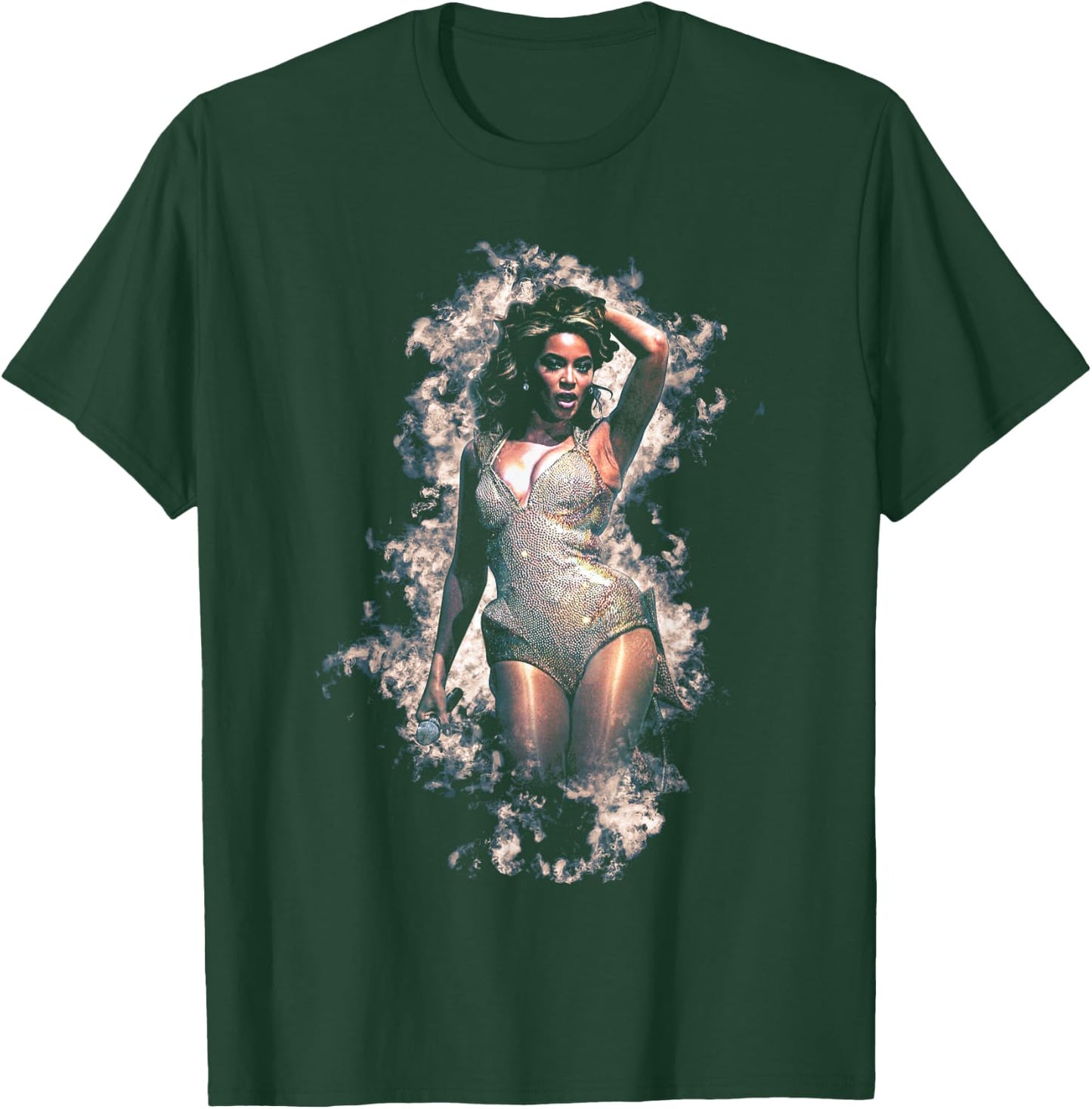 Beyonce Silver Dress 2009 , black T-Shirt - T-Shirt | Forest