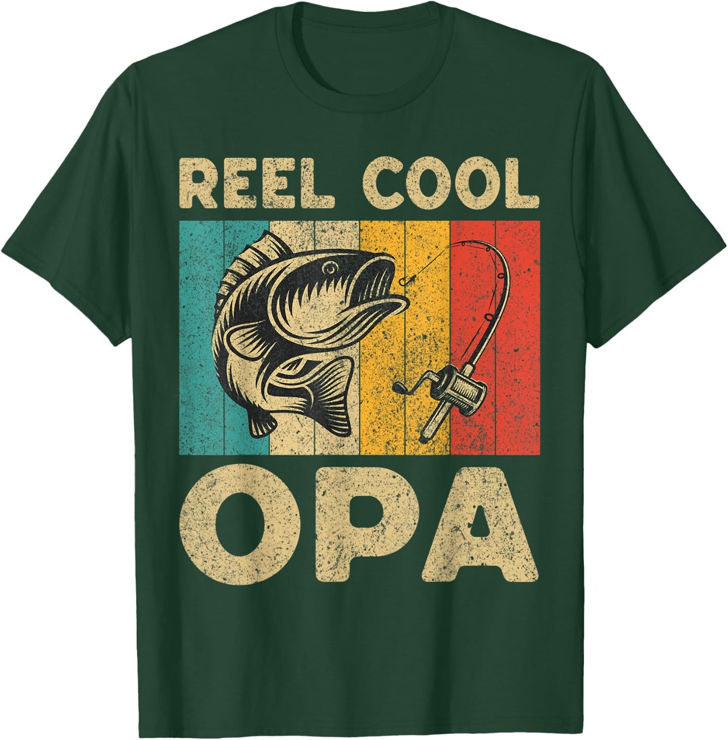 Father's Day Present Funny Fishing Reel Cool Opa T-Shirt - T-Shirt | Forest