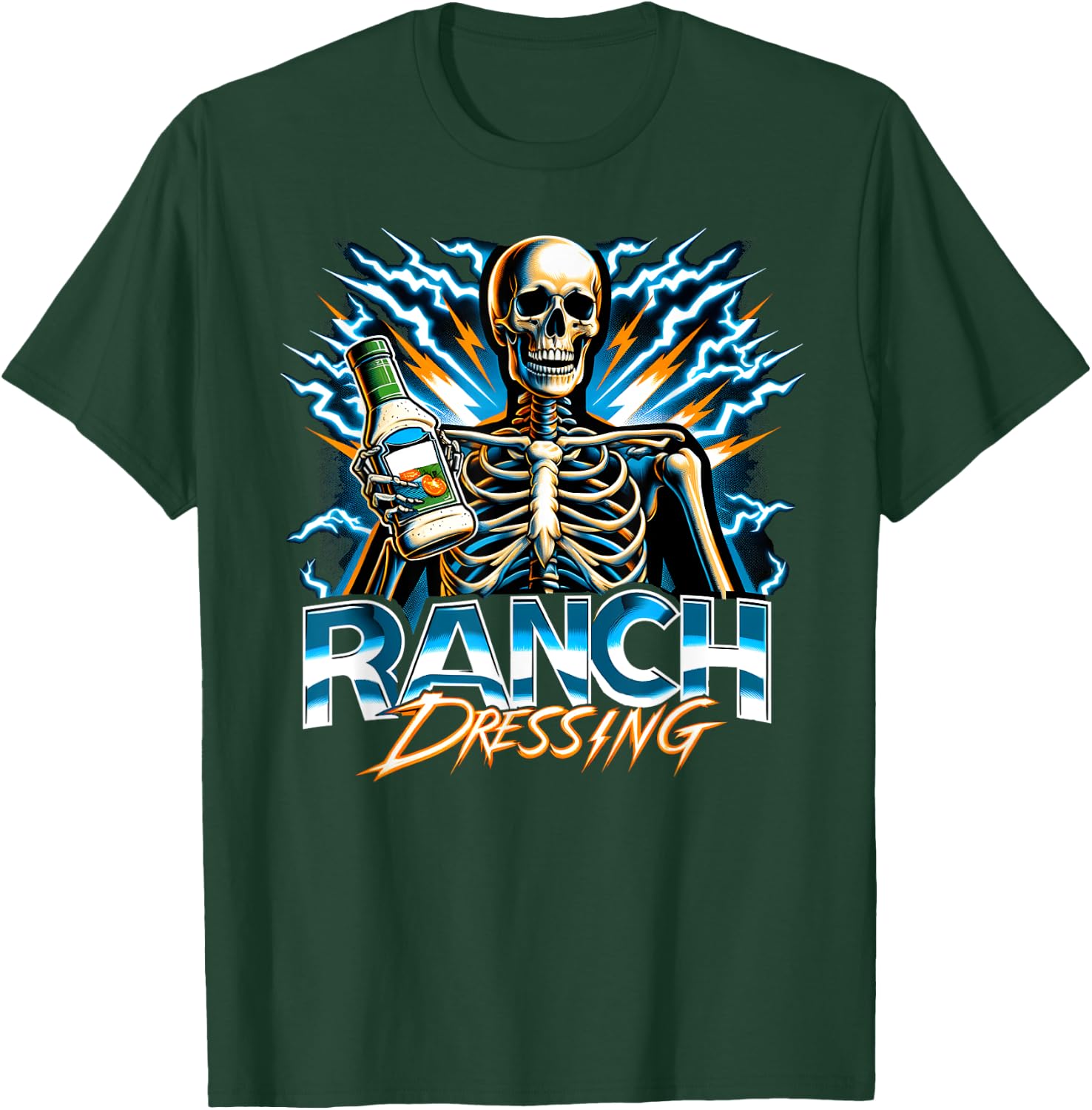 Ranch Dressing Bootleg Rap CDs Aesthetic Funny Skeleton Meme T-Shirt - T-Shirt | Forest