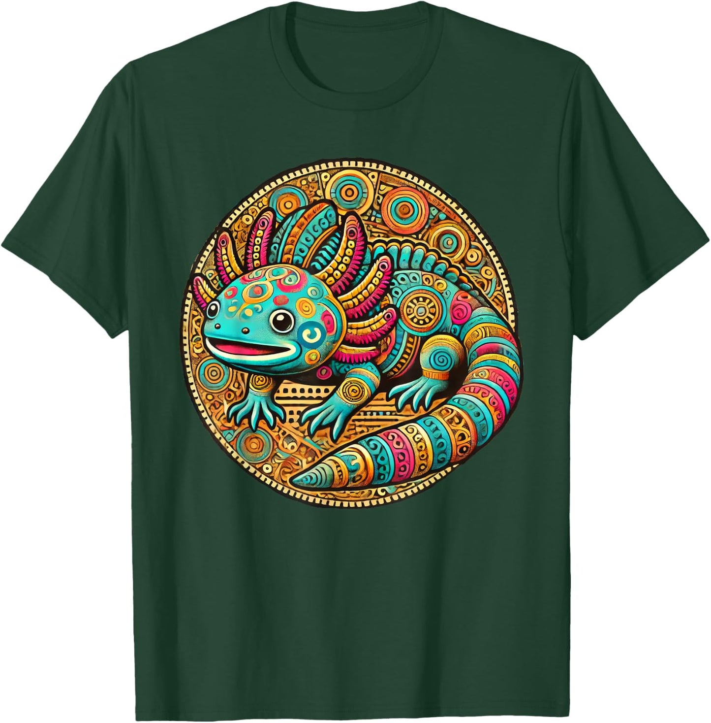 Aztec Axolotl Art Mexican T-Shirt - T-Shirt | Forest