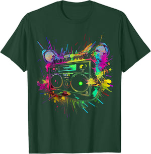 80s 90s Retro Party Fancy Dress Cassette , black T-Shirt - T-Shirt | Forest