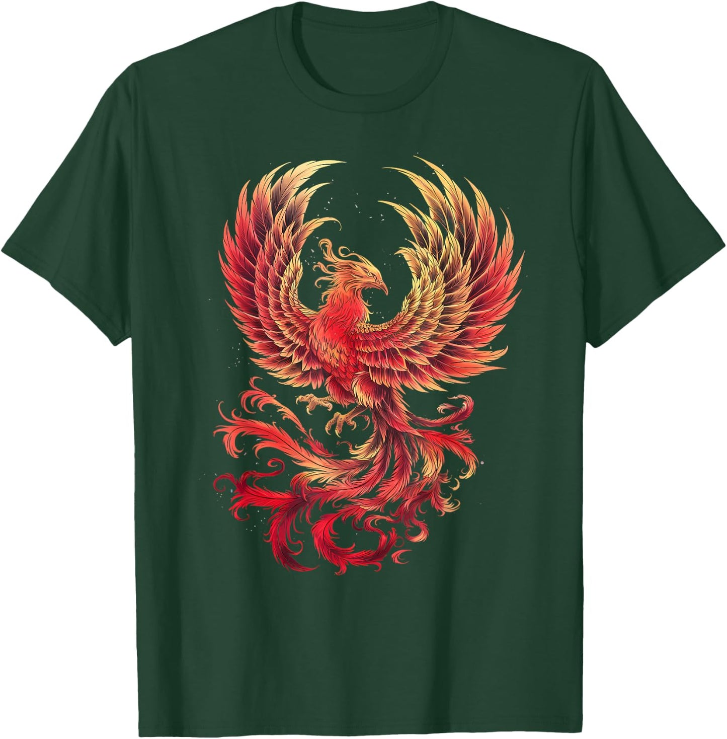 Phoenix Full Moon Rejuvenating Bird Phoenix , black T-Shirt - T-Shirt | Forest