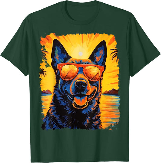 Hawaiian German Shepherd T-Shirt - T-Shirt | Forest