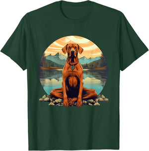Rhodesian Ridgeback Dog Meditation Yoga Men Women Kids T-Shirt - T-Shirt | Forest