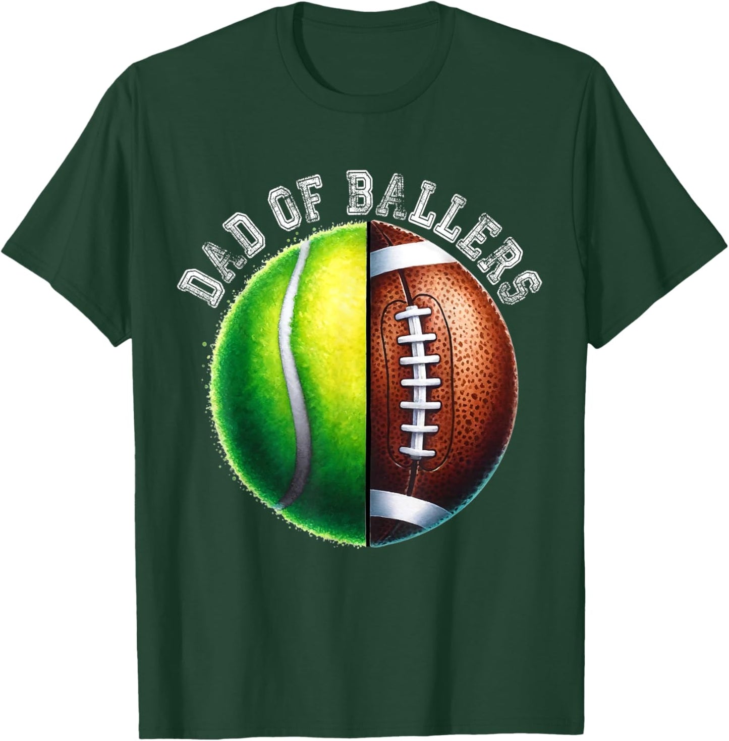 Dad of Ballers Tennis Football Player Coach Father's Day T-Shirt - T-Shirt | Forest