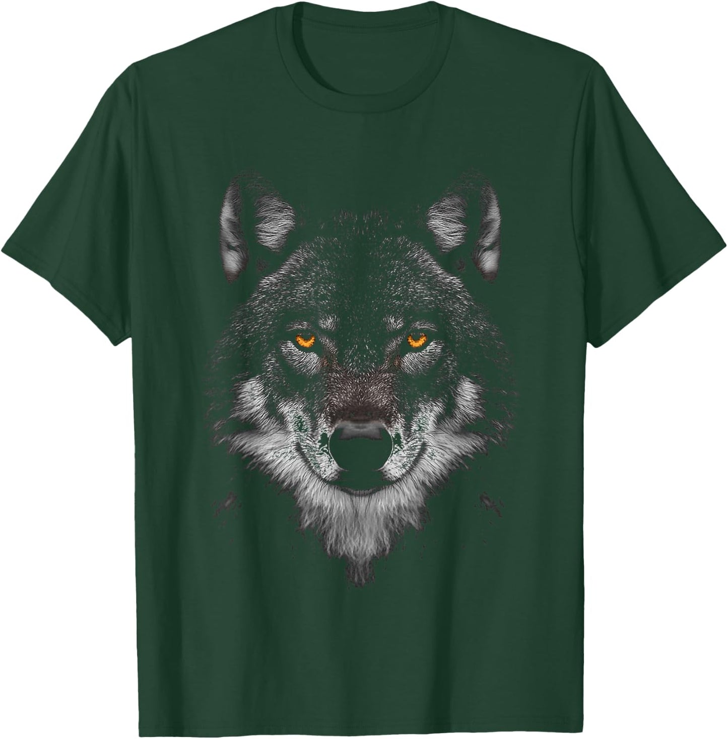 Wolf Animal Motif Artwork Wolf , black T-Shirt - T-Shirt | Forest