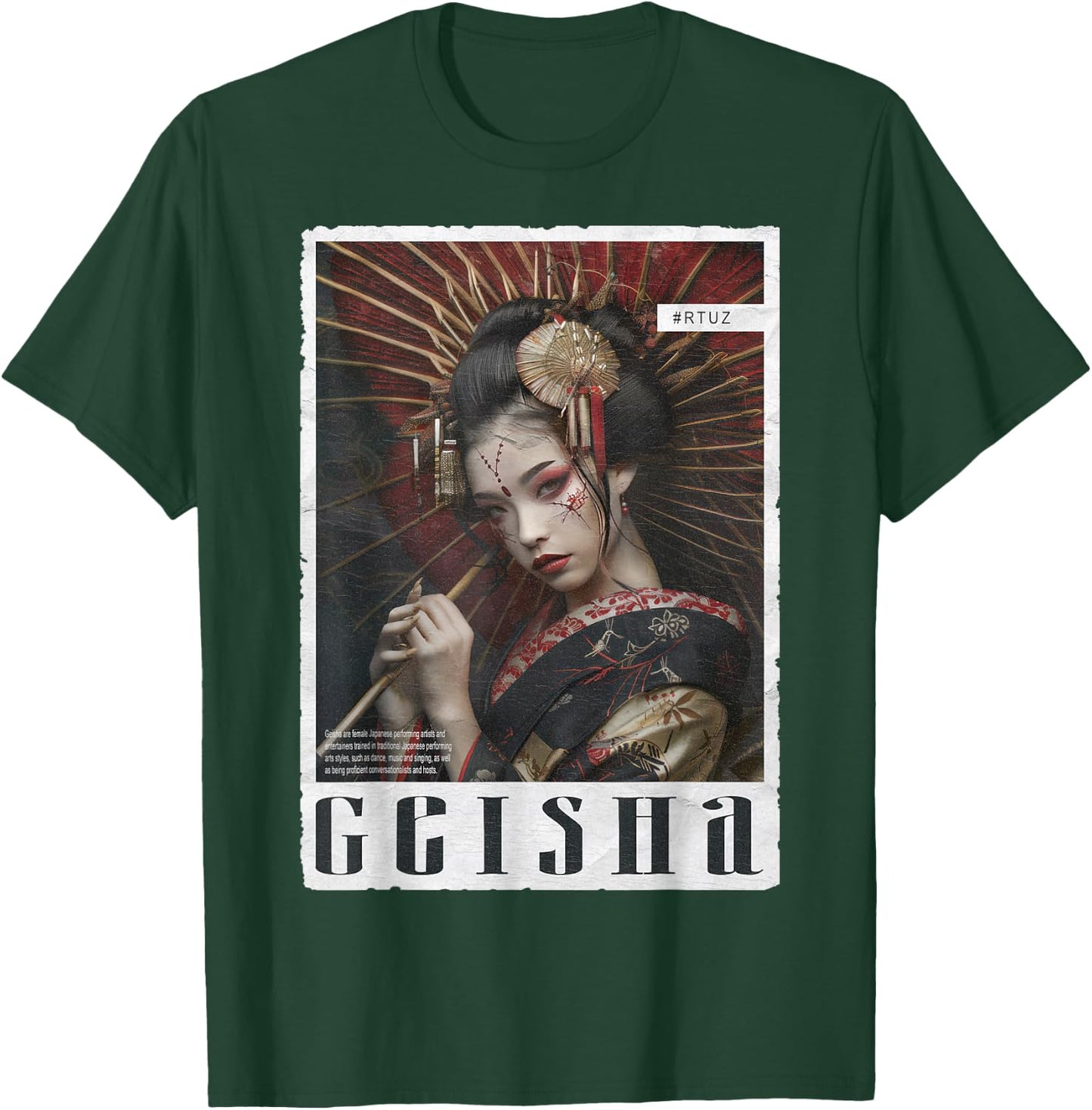 Hip Hop Y2K Vintage Hipster Edgy Urban Streetwear Geisha T-Shirt - T-Shirt | Forest