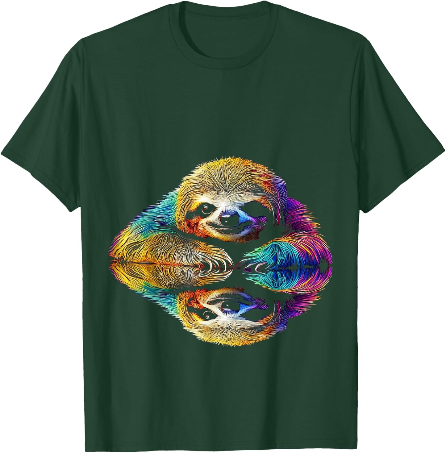 Faultier Abstrakt Niedlich Tier Bunte Kunst Grafik Faultier T-Shirt - T-Shirt | Forest