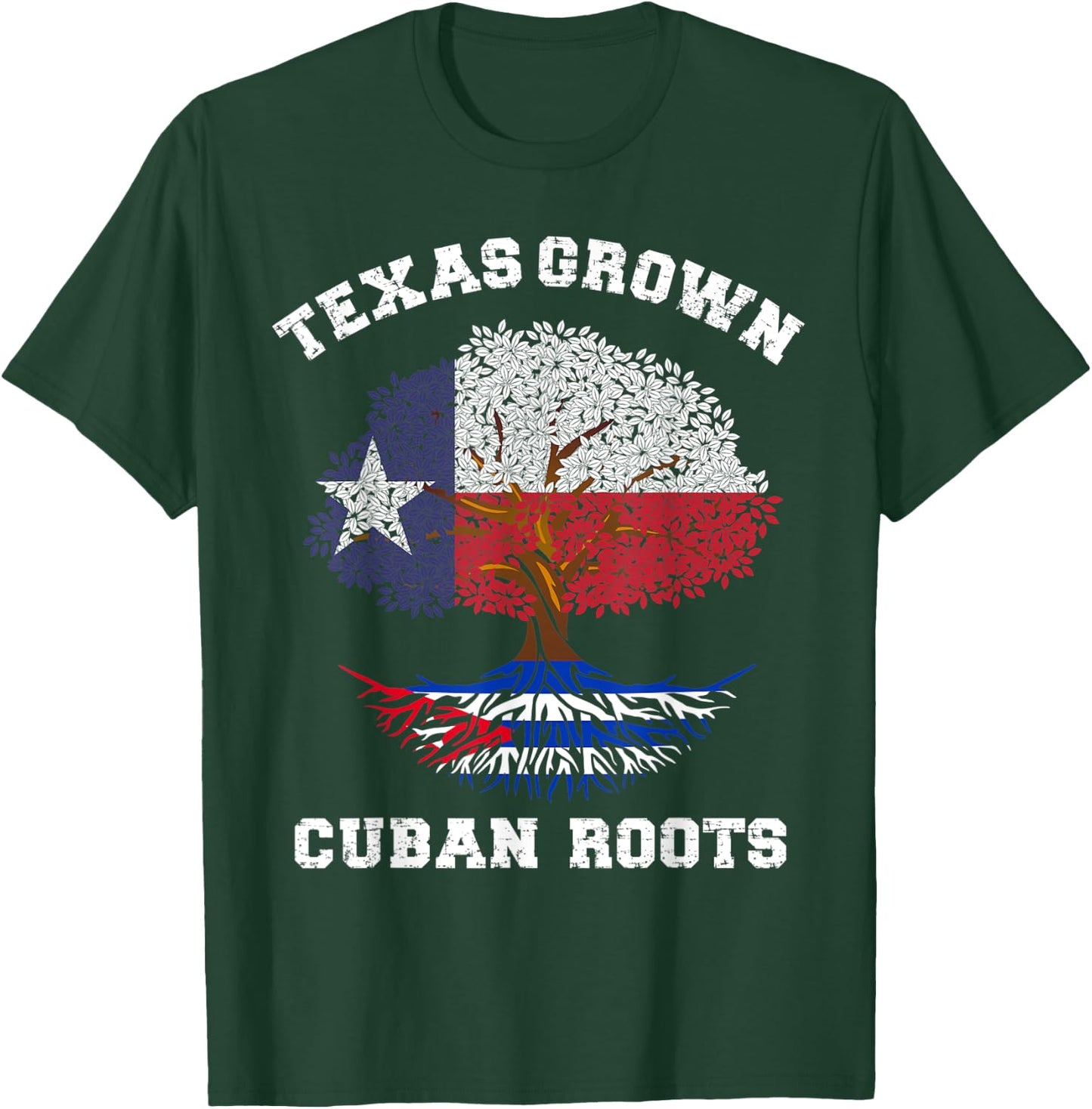 Texas Cuba Texan Cuban Texas grown Cuban roots T-Shirt - T-Shirt | Forest
