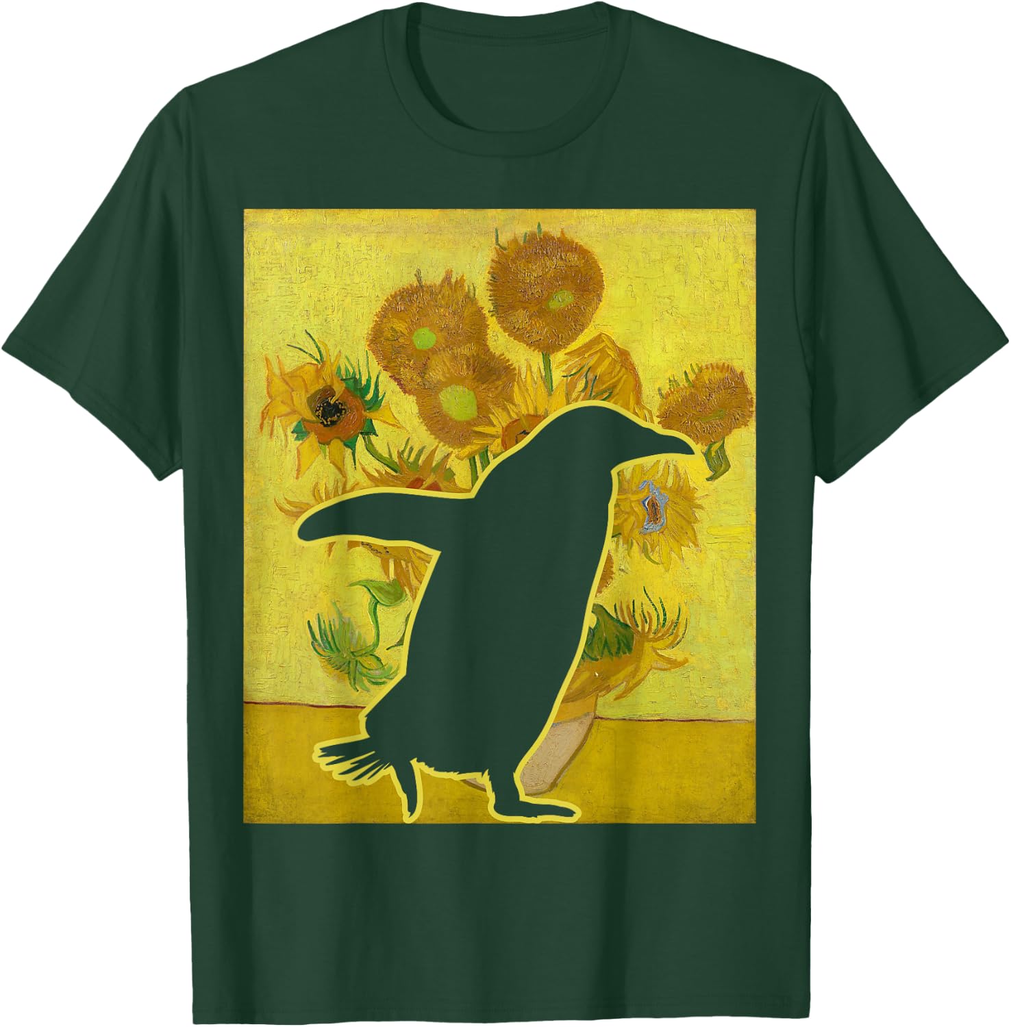 Penguin Sunflowers Penguin Lover Van Gogh Penguin T-Shirt - T-Shirt | Forest