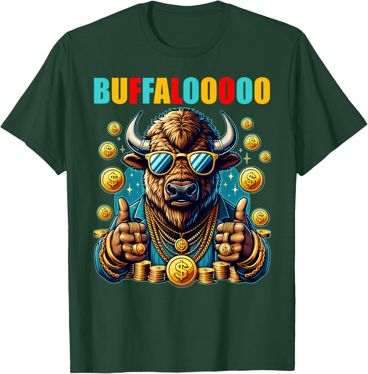 Lucky Buffalo Casino Slot Machine BUFFALOOOOO Gambling T-Shirt - T-Shirt | Forest
