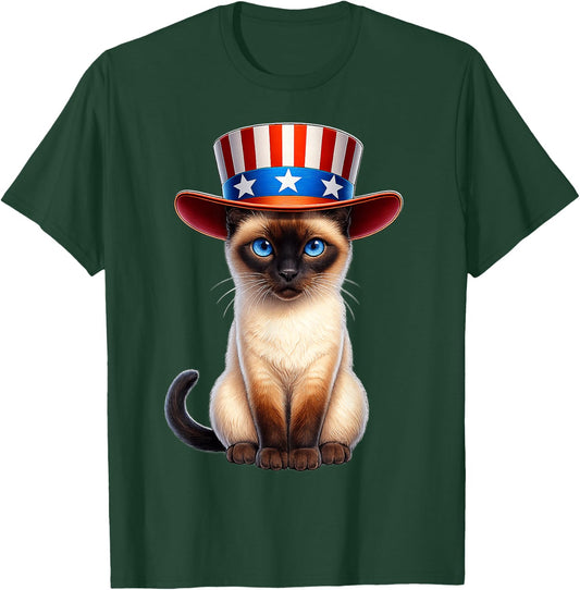 Siamese Cat Fourth of July T-Shirt - T-Shirt | Forest