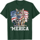 USA 'Merica Cat 4th of July Men Women Kids Funny Patriotic T-Shirt - T-Shirt | Forest