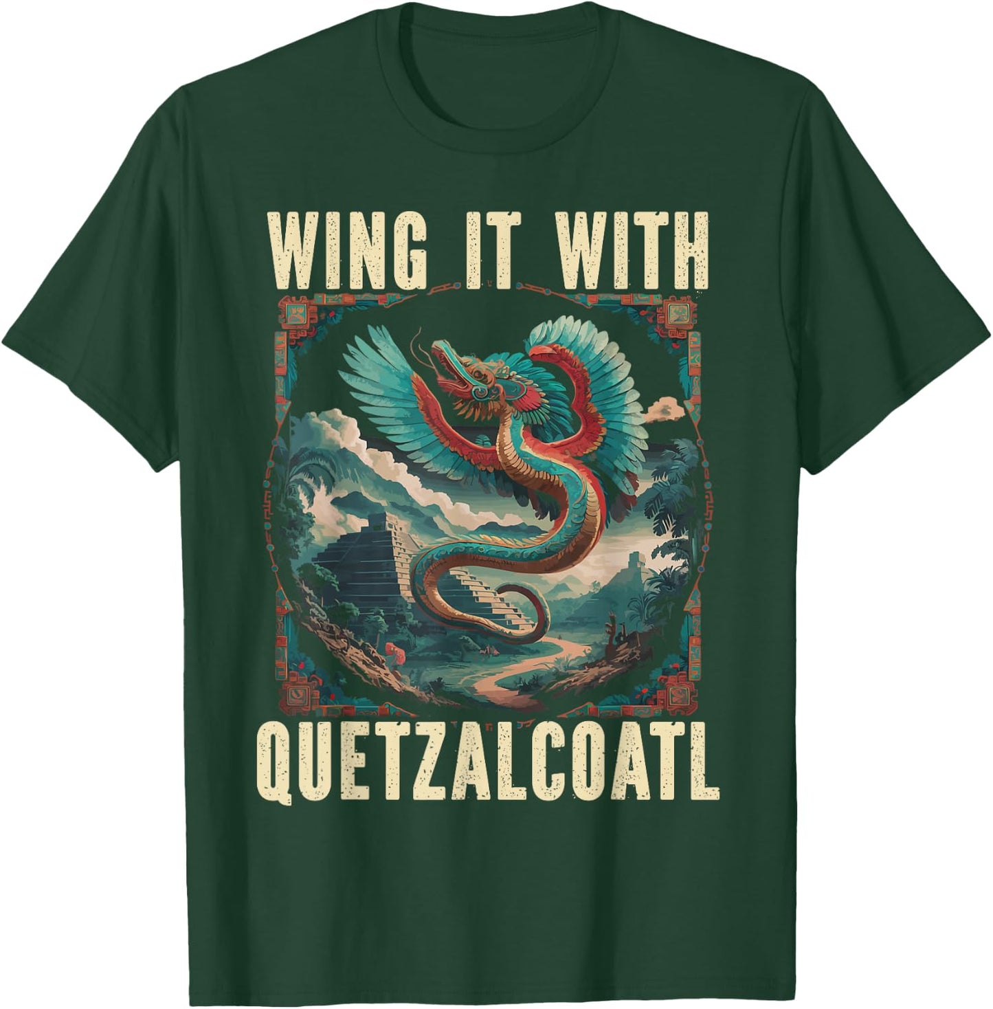Aztec God Aztec Culture Mayan Indigenous Quetzalcoatl T-Shirt - T-Shirt | Forest