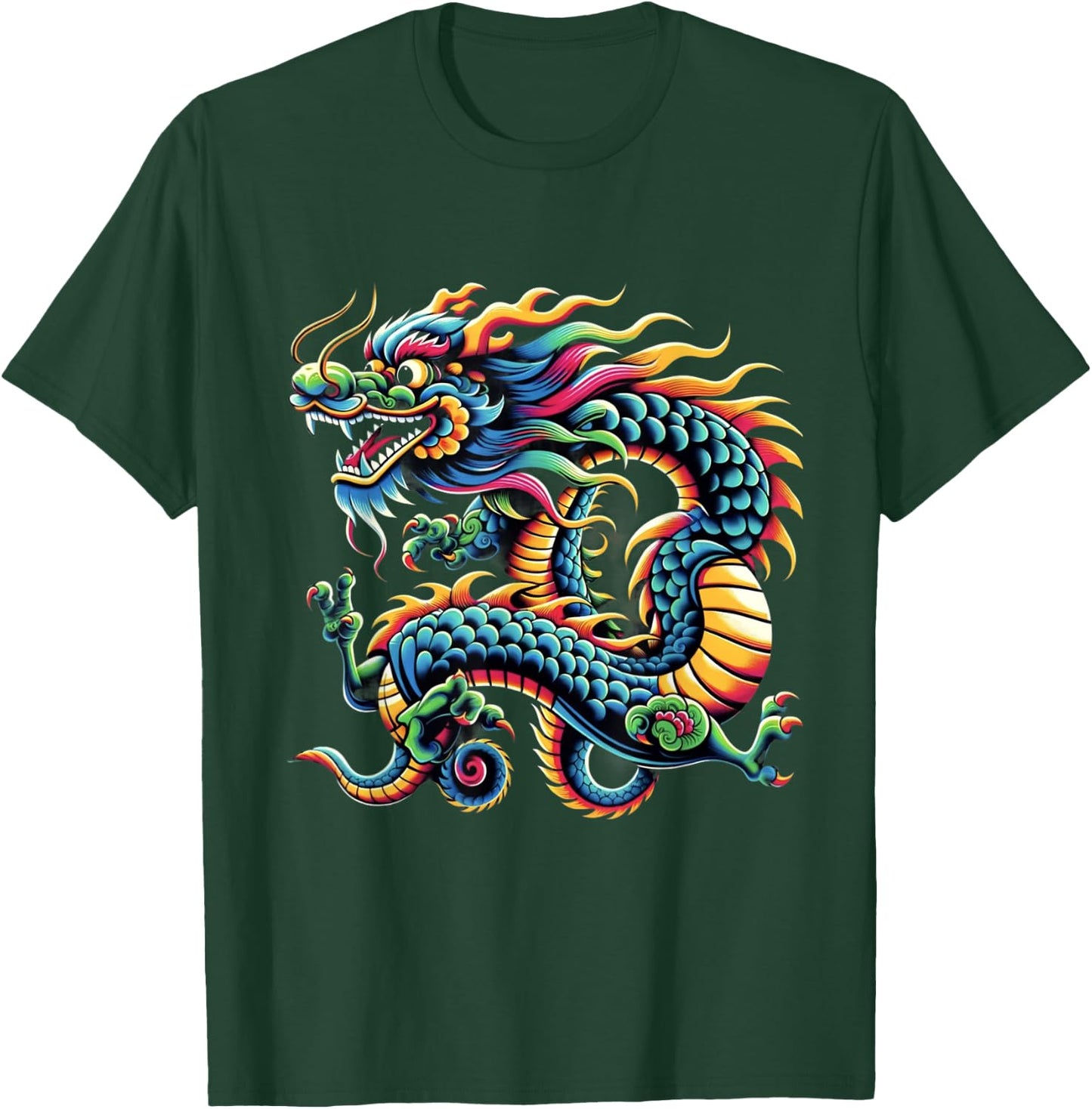 Funny Colorful Chinese Dragon - New Year 2014 T-Shirt - T-Shirt | Forest