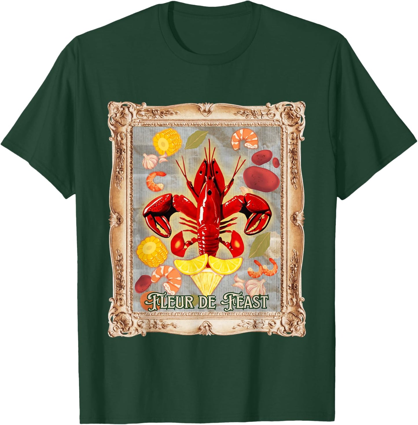 Crawfish Boil Cool Fleur De Feast Cajun Food T-Shirt - T-Shirt | Forest