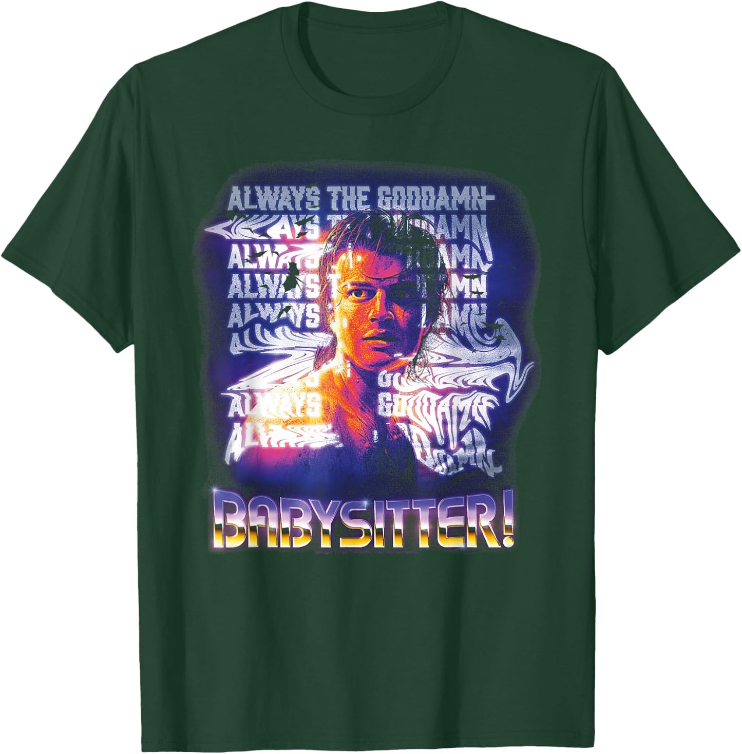 Stranger Things Always, Steve Harrington's Babysitter , Black, S T-Shirt - T-Shirt | Forest