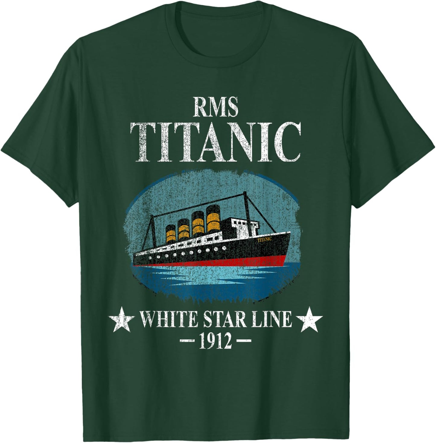 RMS Titanic White Star Line Cruise Ship 1912 Boys Girls Kids T-Shirt - T-Shirt | Forest