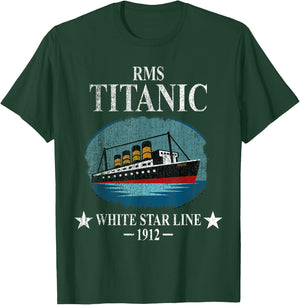 RMS Titanic White Star Line Cruise Ship 1912 Boys Girls Kids T-Shirt - T-Shirt | Forest