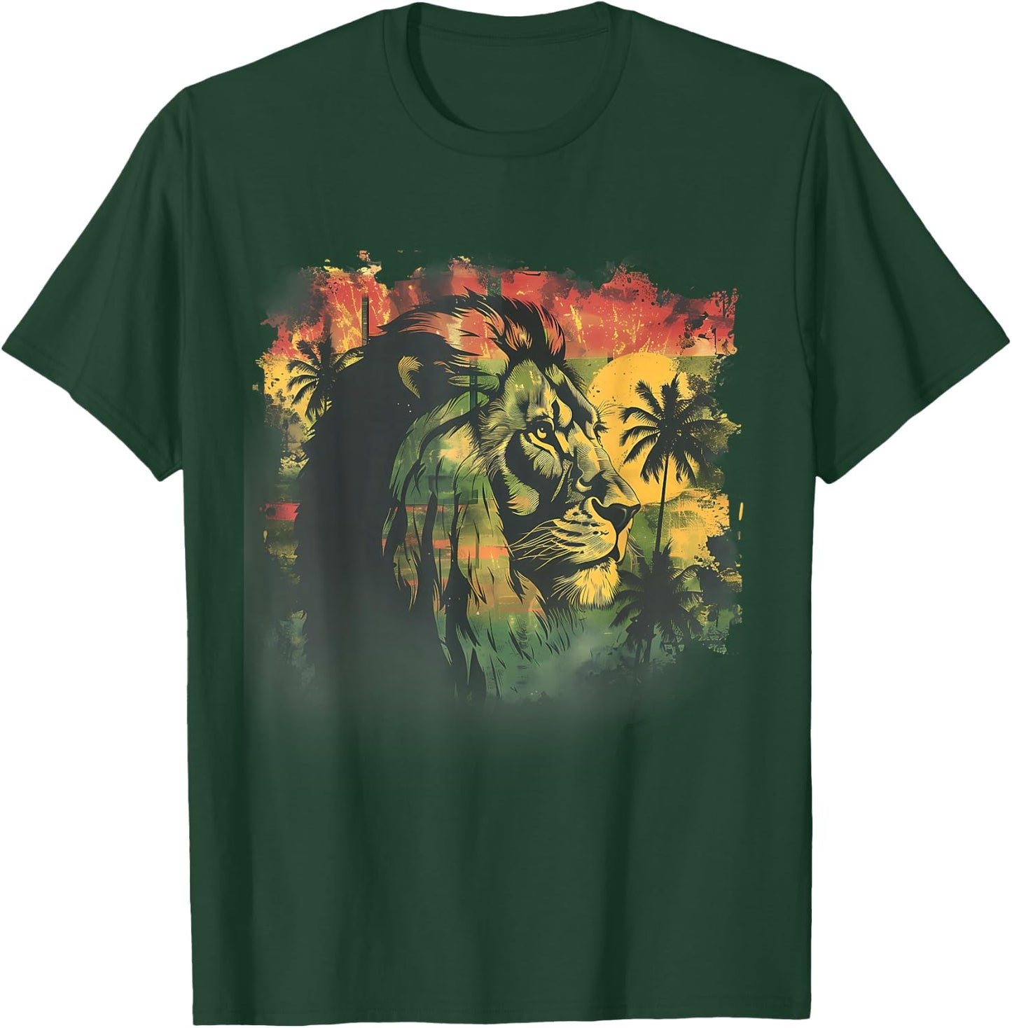 Rasta Reggae Lion Rasta Roots Lion Of Judah Reggae Music T-Shirt - T-Shirt | Forest