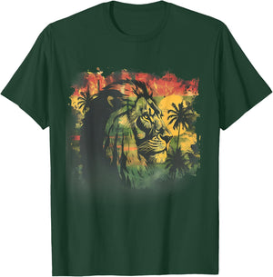 Rasta Reggae Lion Rasta Roots Lion Of Judah Reggae Music T-Shirt - T-Shirt | Forest