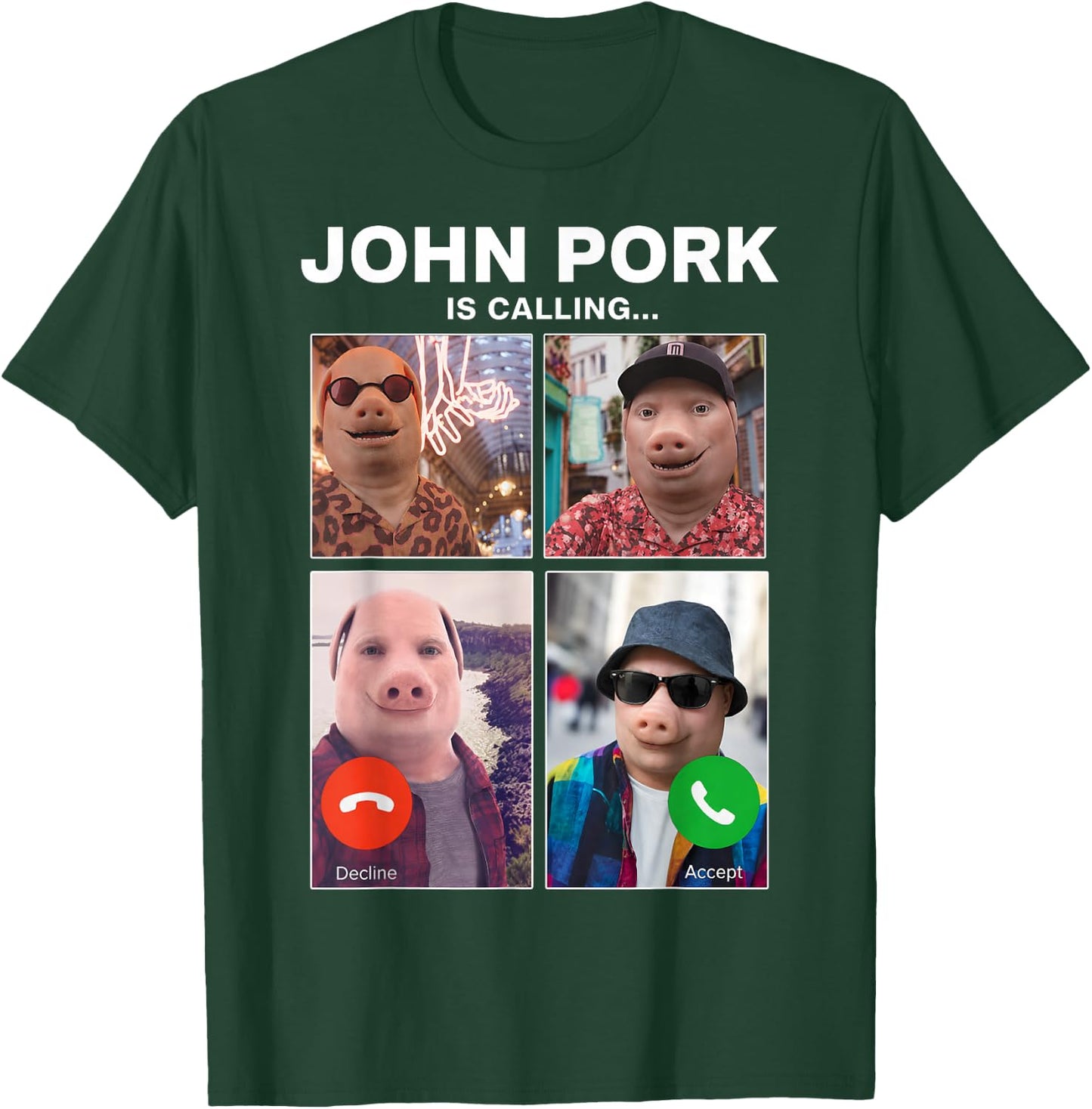 Funny John Pork is Calling Meme Braintot Gifts Boys Kids T-Shirt - T-Shirt | Forest
