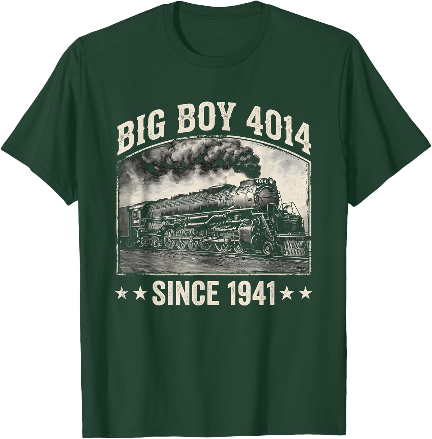 Big Boy 4014 Train Engineer Steam Train Conductor American T-Shirt - T-Shirt | Forest