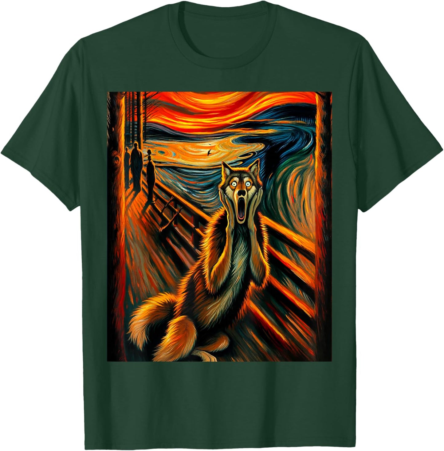 Expressionist Scream Stuff for Wolf Lovers | Artistic Wolf T-Shirt - T-Shirt | Forest