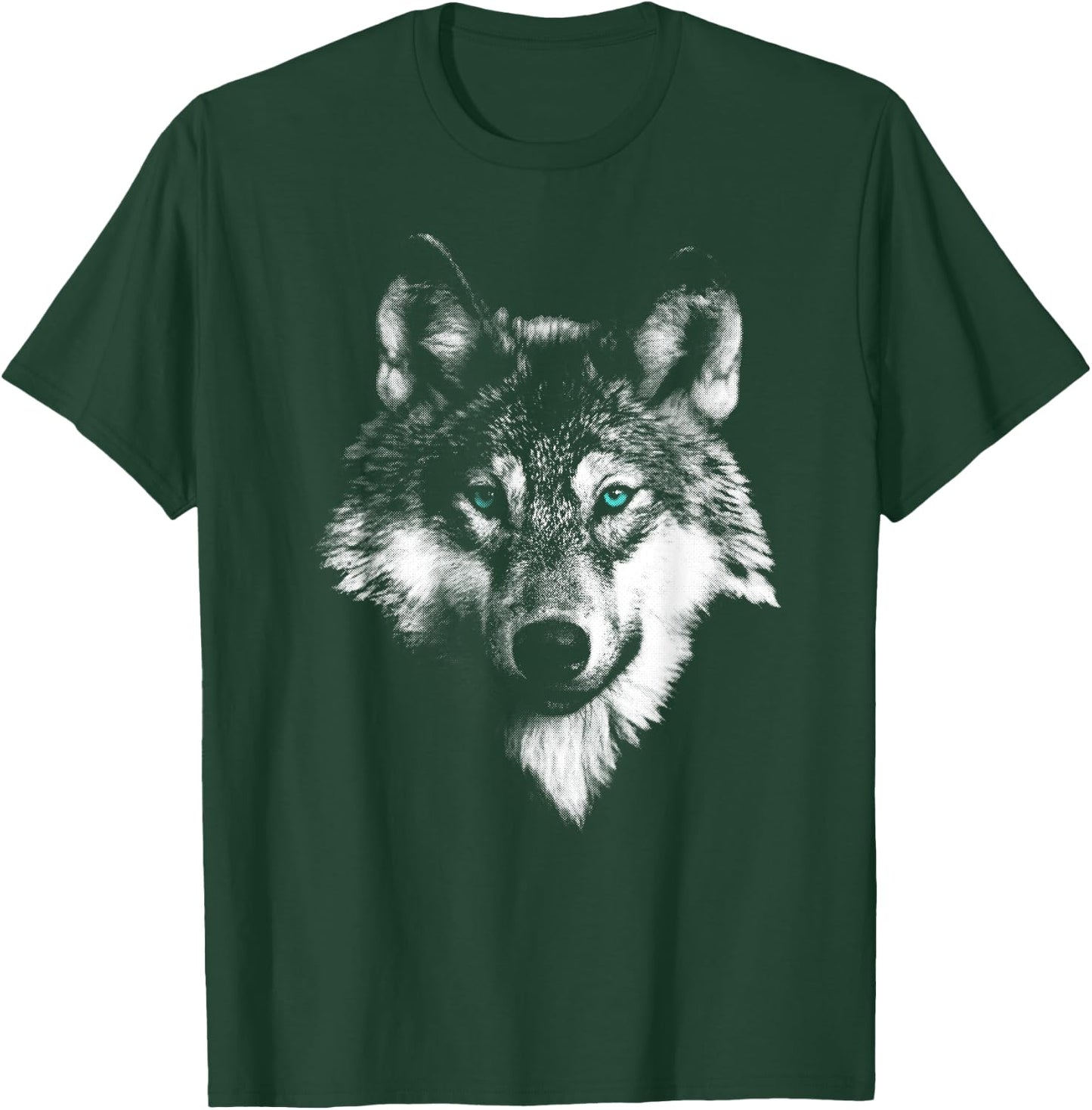 Weißer Wolf mit blauen Augen T-Shirt - T-Shirt | Forest