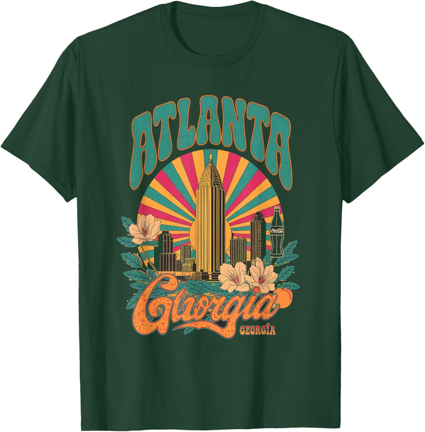 Atlanta Skyline Georgia Vintage City Souvenir Retro ATL T-Shirt - T-Shirt | Forest