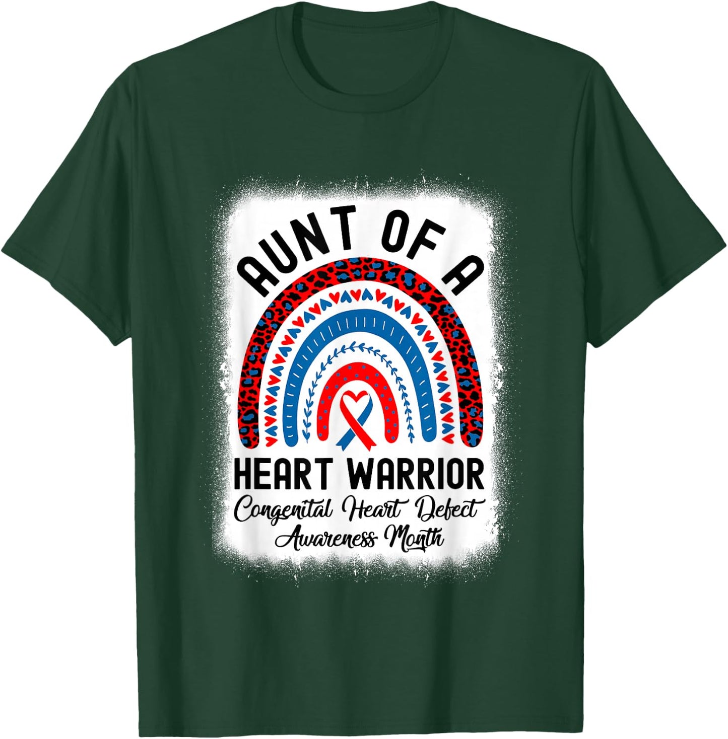Aunt Of Warrior Chd Congenital Heart Defect Awareness Month T-Shirt - T-Shirt | Forest